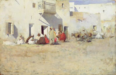 Cafe at Biskra, Algiers, 1887 by Willard Leroy Metcalf